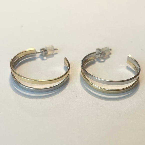 Gold/Silver Statement Earrings | Mabel Love Co Elegant Silver and Gold Hoop Earrings